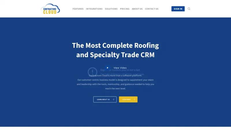 Homepage of Contractors Cloud