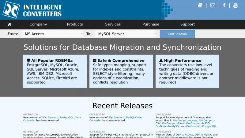 Homepage of MSSQL-to-PostgreSQL