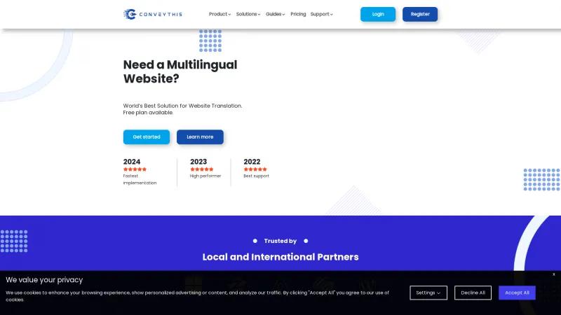 Homepage of ConveyThis