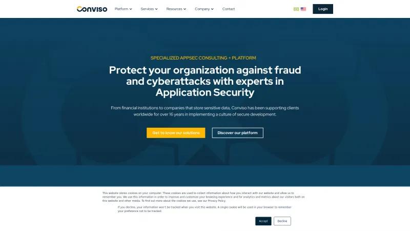 Homepage of Conviso Platform