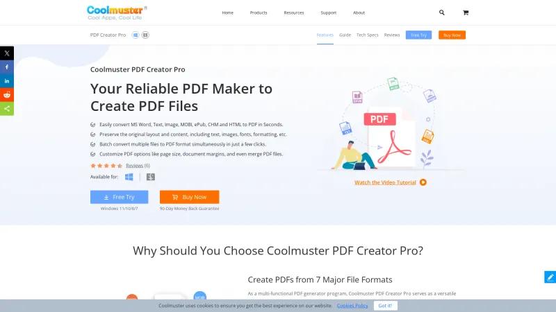 Homepage of Coolmuster PDF Creator Pro