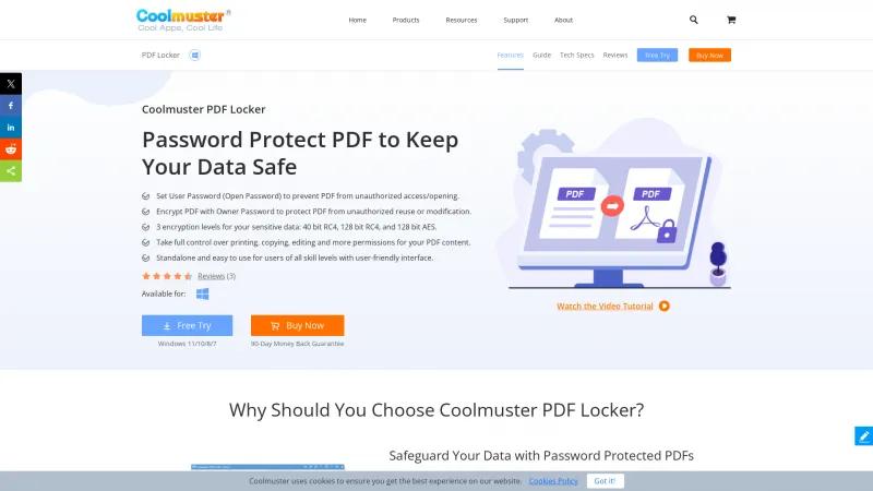 Homepage of Coolmuster PDF Encrypter