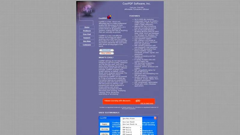 Homepage of CoolPDF