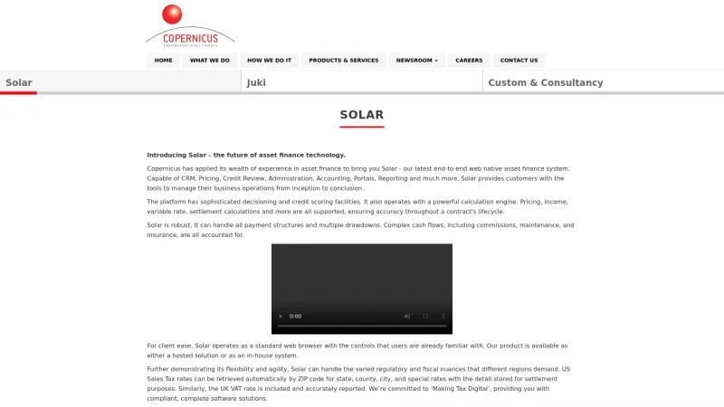 Homepage of Solar