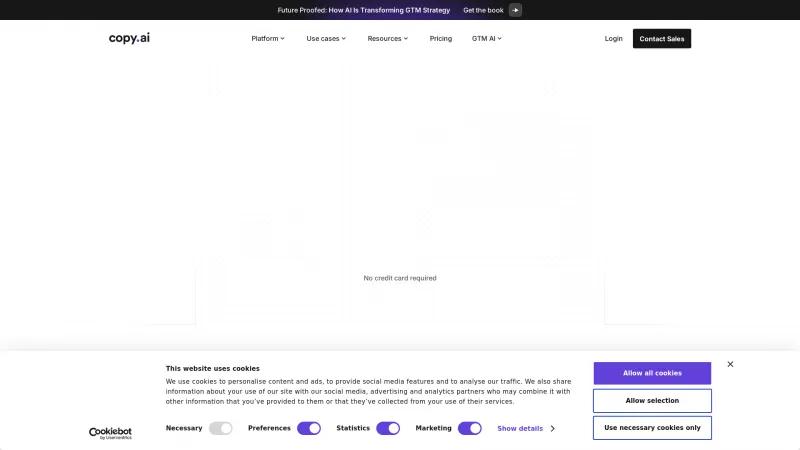 Homepage of Chat By Copy.ai