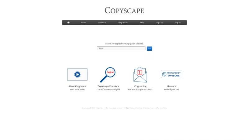 Homepage of Copyscape