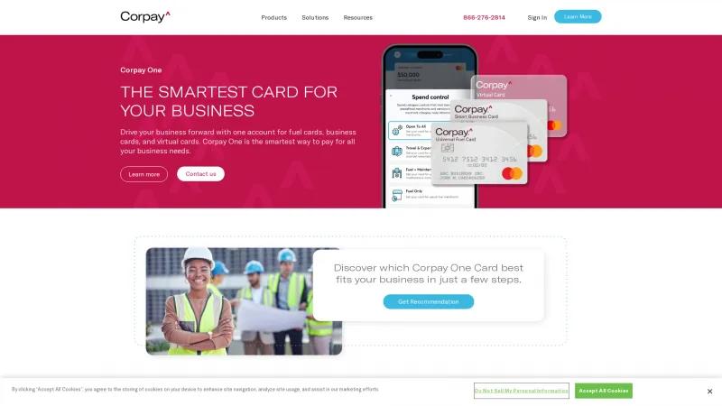 Homepage of Corpay One