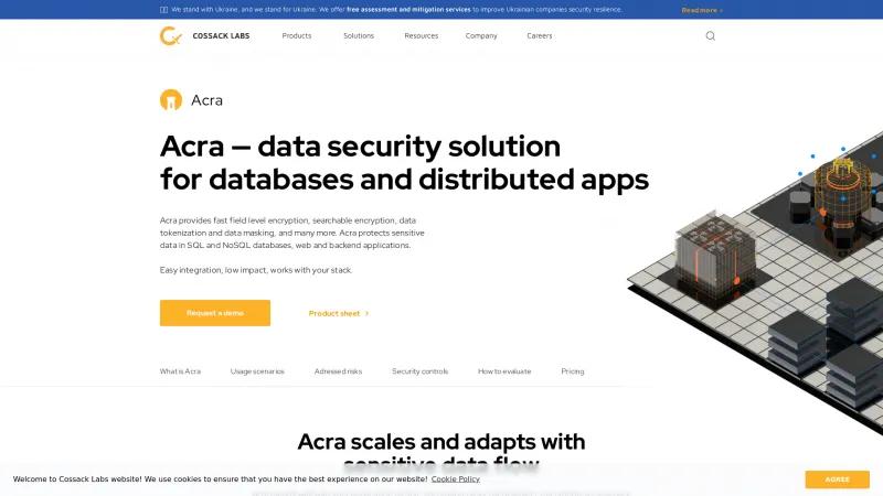 Homepage of Acra