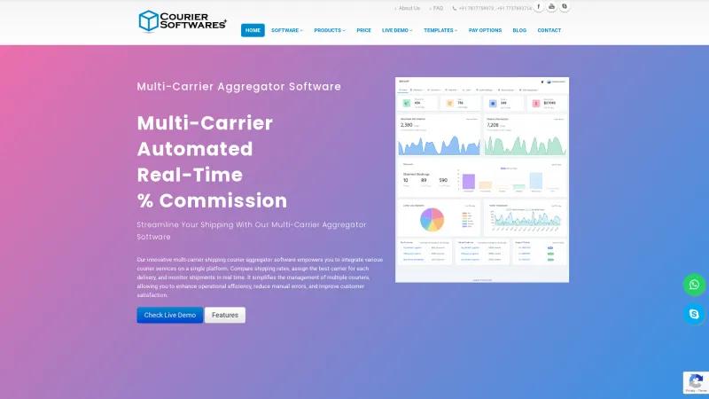 Homepage of Courier Softwares