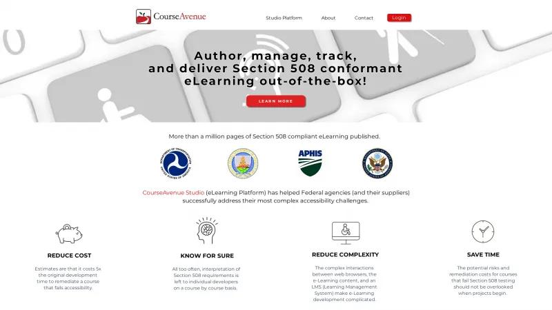 Homepage of CourseAvenue