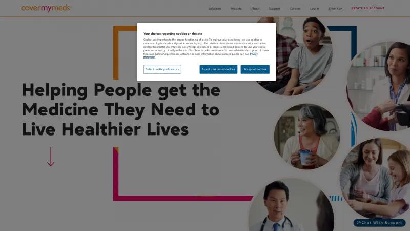 Homepage of CoverMyMeds