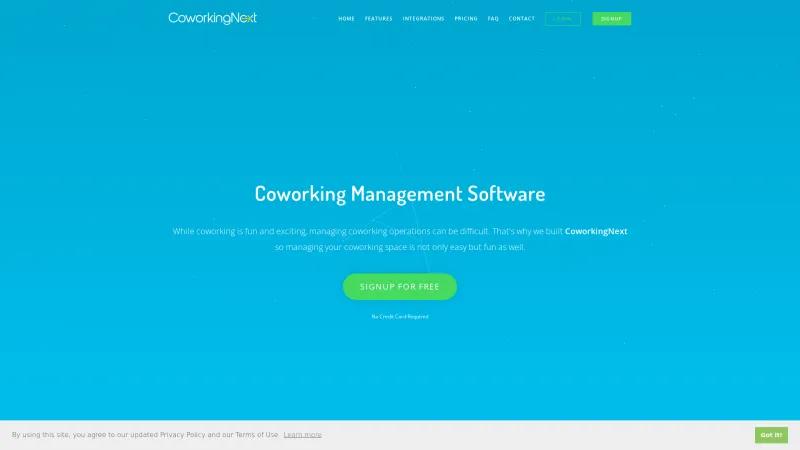 Homepage of CoworkingNext