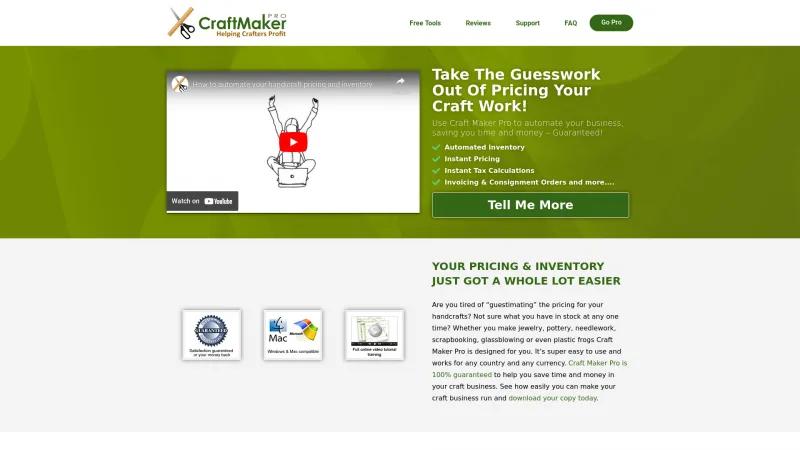 Homepage of Craft Maker Pro