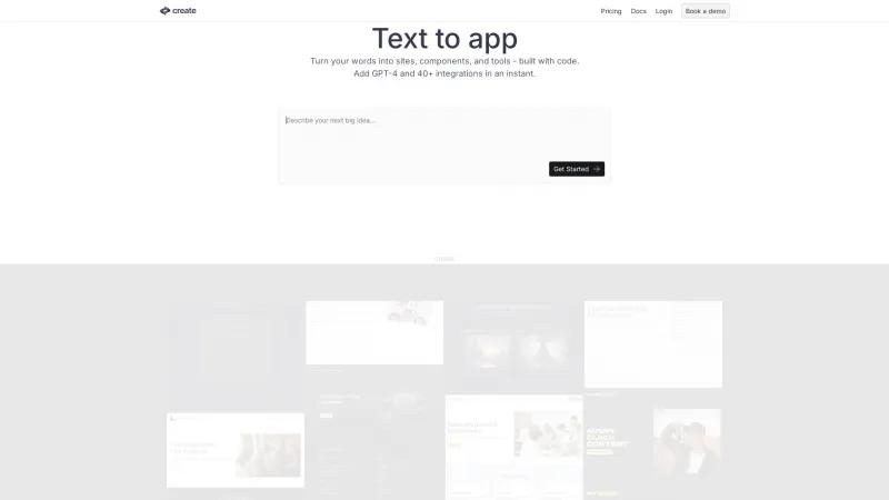 Homepage of Create