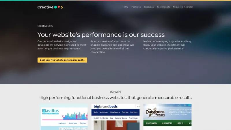 Homepage of CreativeCMS