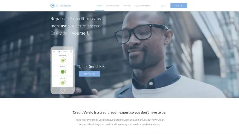 Homepage of Credit Versio