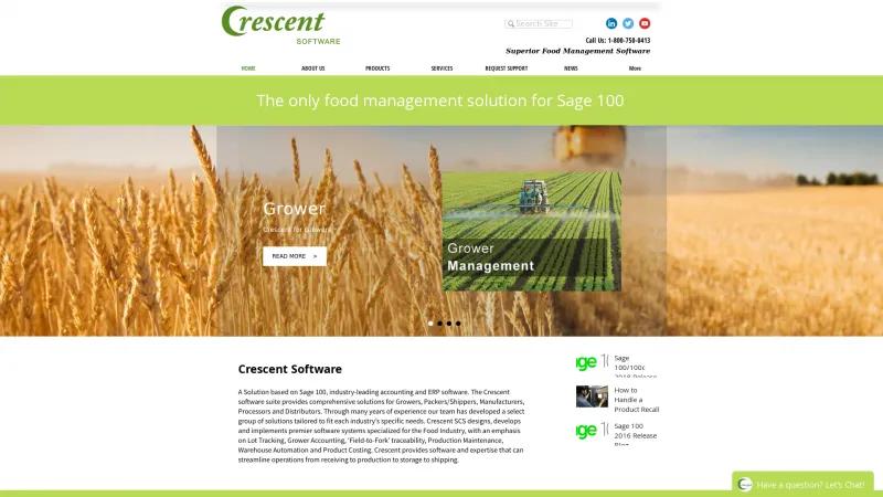 Homepage of Crescent Software