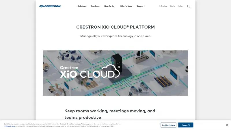 Homepage of Crestron XiO Cloud