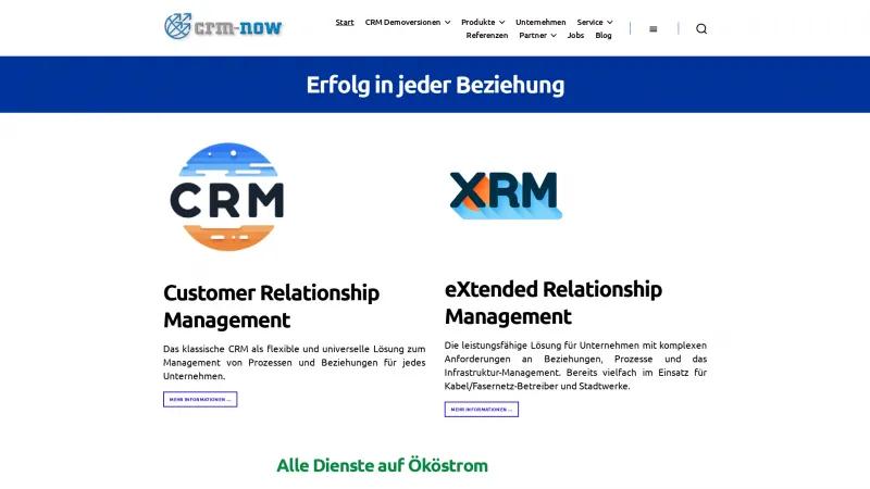 Homepage of CRM-Now