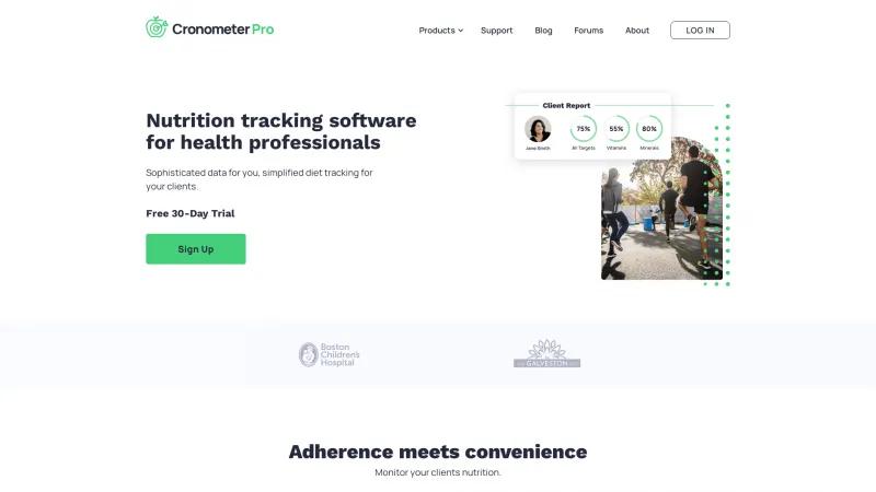 Homepage of Cronometer Pro