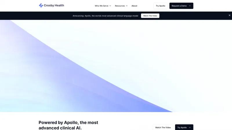 Homepage of Crosby Health Apollo