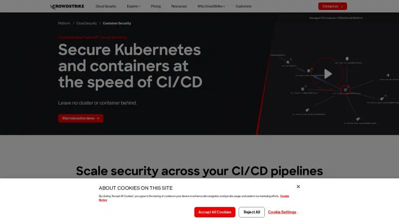 Homepage of CrowdStrike Container Security
