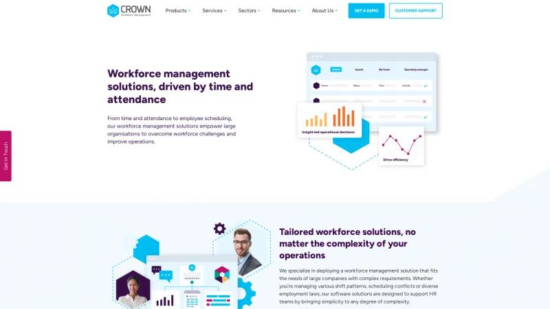 Homepage of Crown Workforce Management