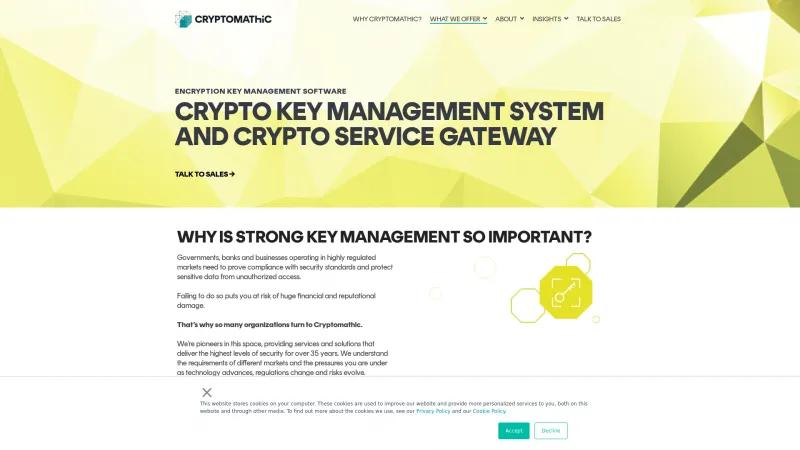 Homepage of Cryptomathic CKMS