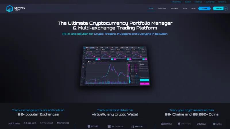 Homepage of CryptoView