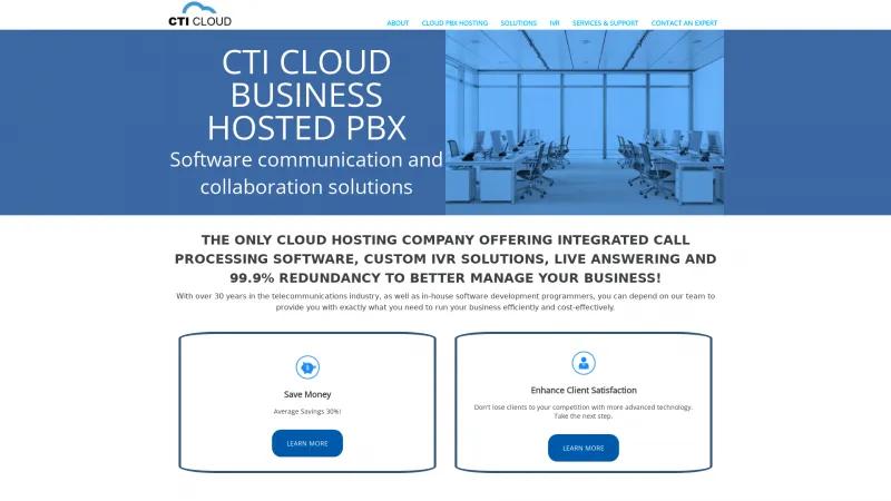 Homepage of CTI Cloud