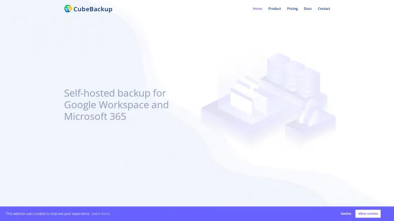 Homepage of CubeBackup