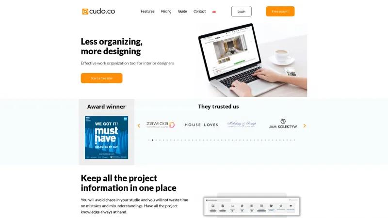 Homepage of Cudo.co