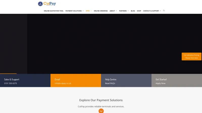 Homepage of CutPay