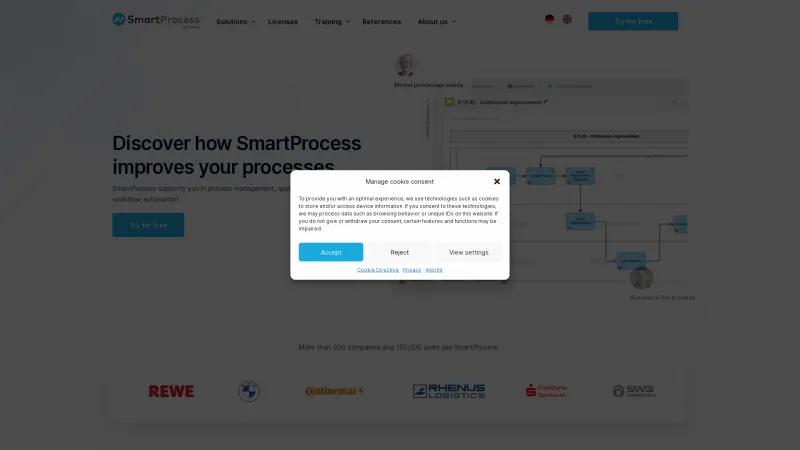 Homepage of CWA SmartProcess