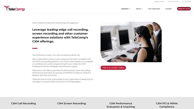 Homepage of CXM Recording and Quality Monitoring