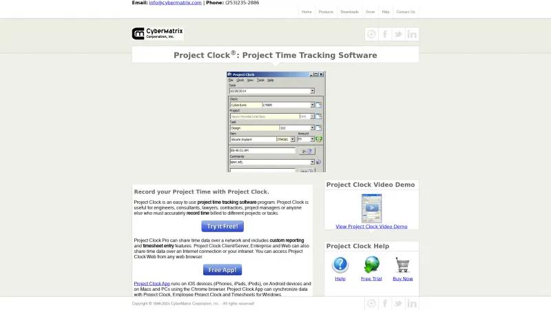 Homepage of CyberMatrix Project Clock