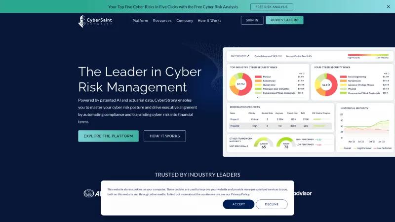 Homepage of CyberStrong