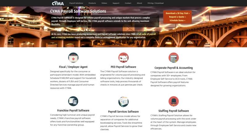 Homepage of CYMA Financial Management