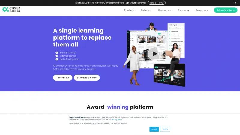 Homepage of CYPHER Learning