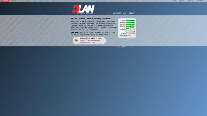 Homepage of D-LAN