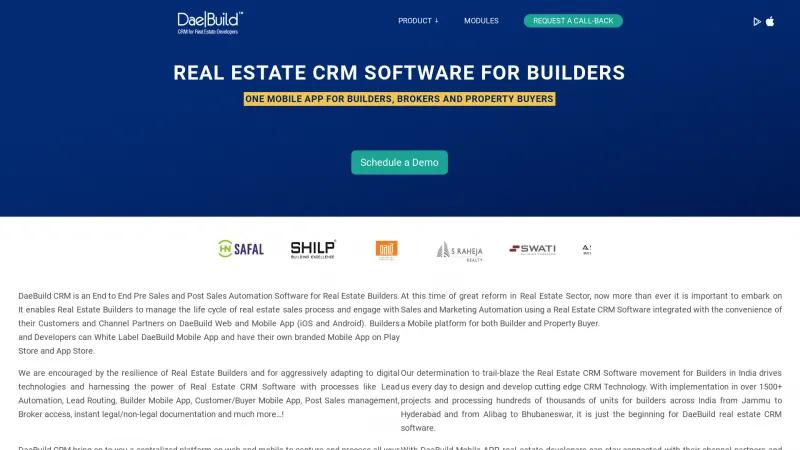 Homepage of DaeBuild CRM