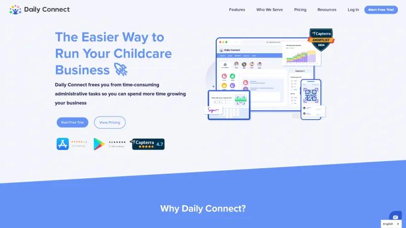 Homepage of Daily Connect