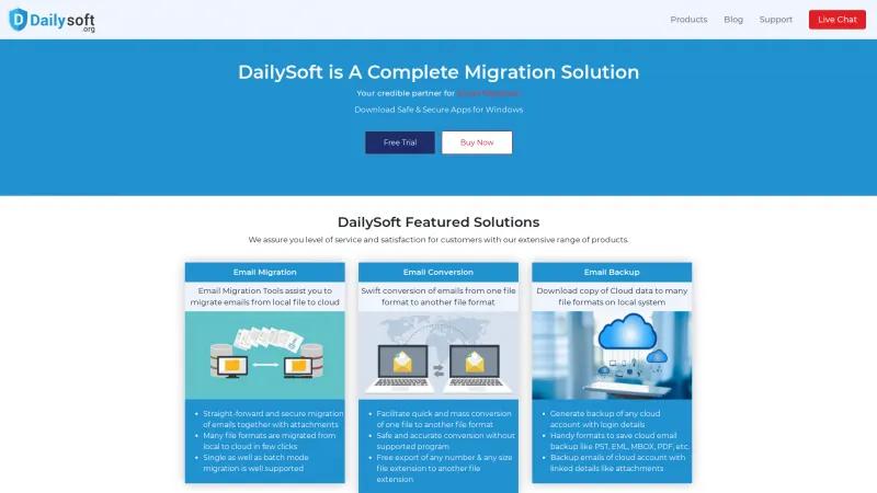 Homepage of DailySoft EML to PDF Converter