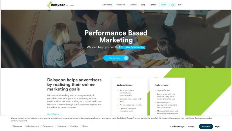 Homepage of Daisycon