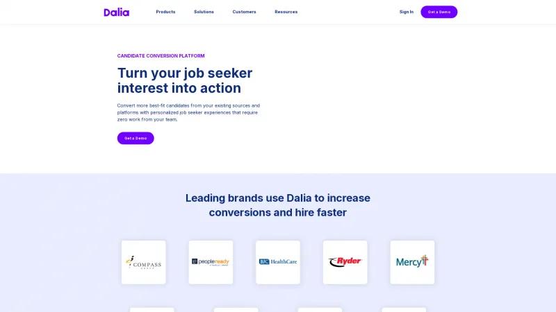 Homepage of Dalia