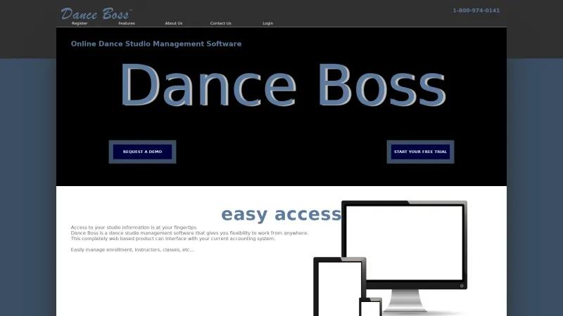 Homepage of DanceBoss