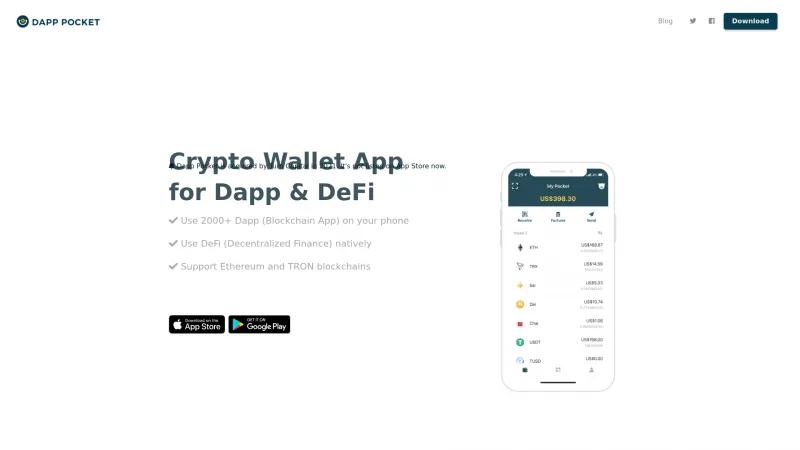 Homepage of Dapp Pocket