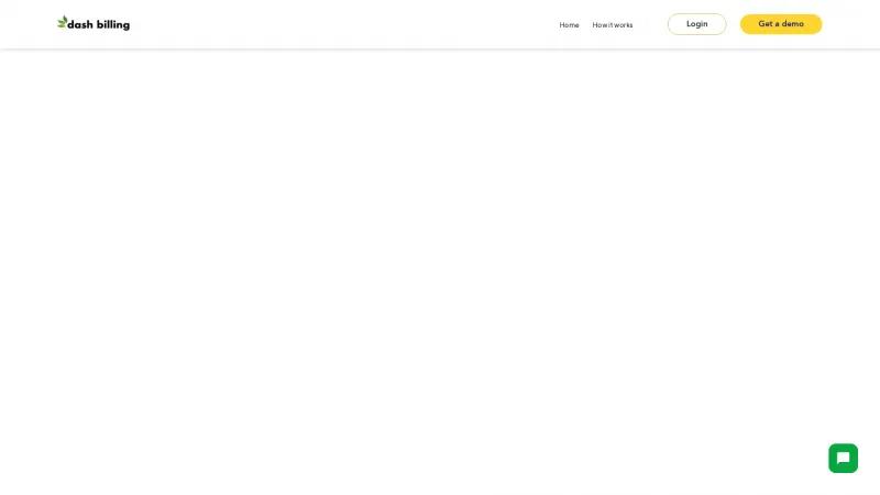 Homepage of Dash Billing