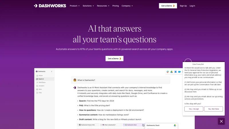 Homepage of Dashworks