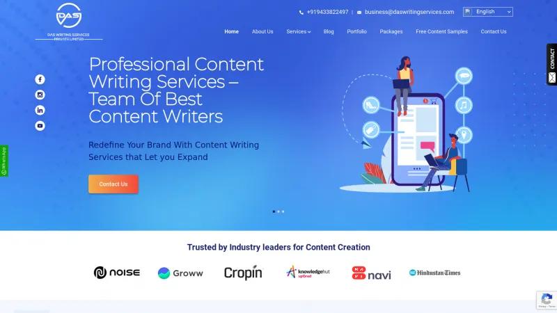 Homepage of Das Writing Services